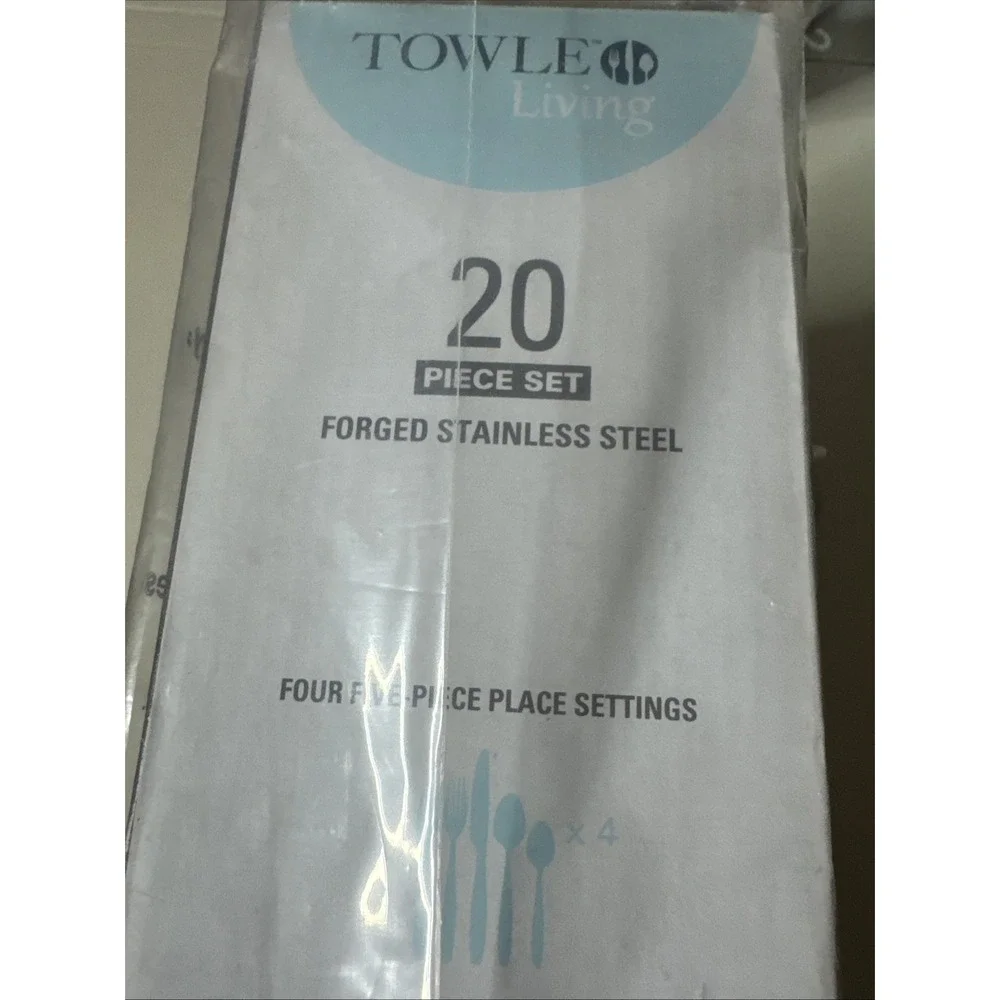 Pottery Barn Twist 20 Pc Set Forged Stainless Steel Silver India 4 Pc Place Set